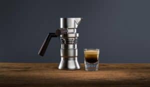 Aeropress Espresso Maker with Cup of Espresso